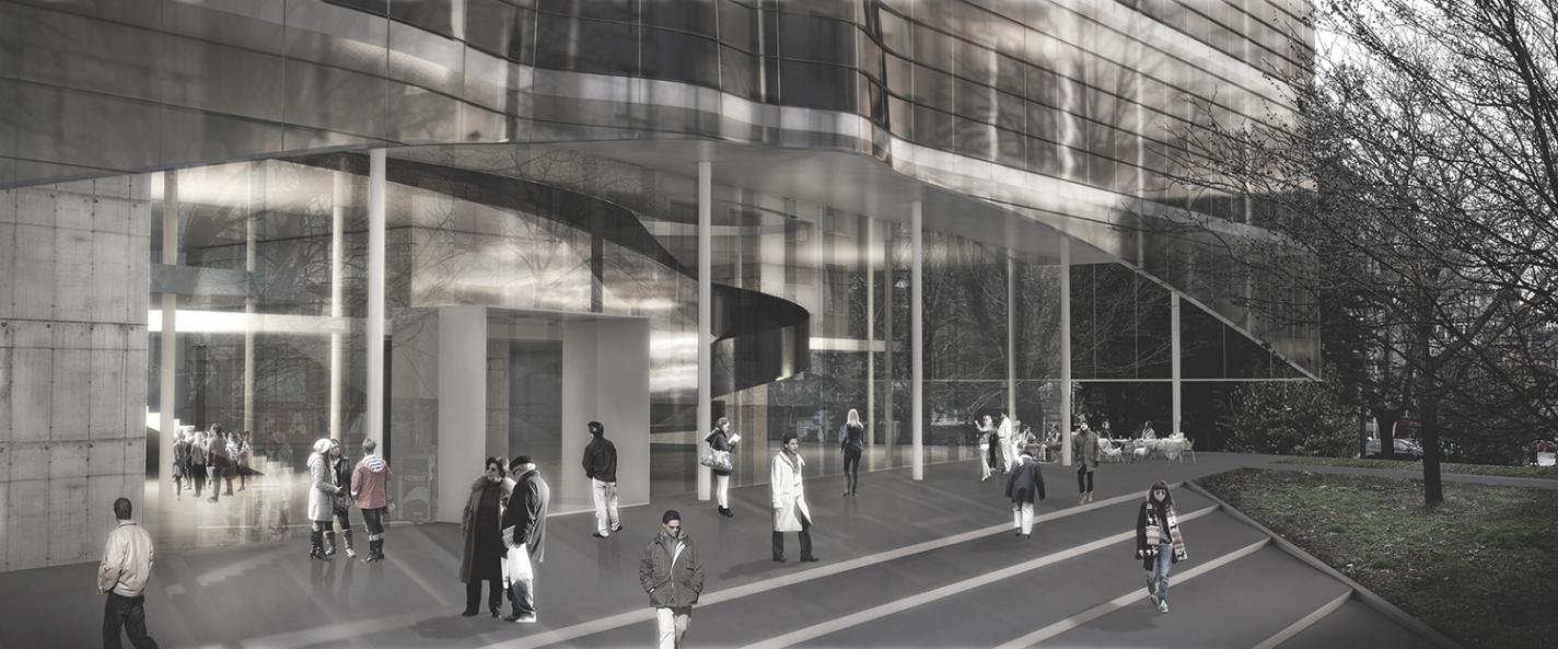 entrance view _ glass skin